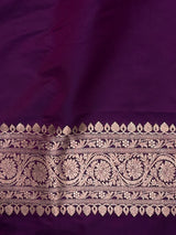 Purple pure satin Banarasi silk saree - PRAZ7
