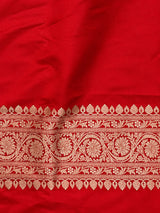 Red pure satin Banarasi silk saree - PRAZ7B