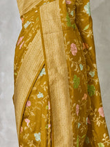 Deep Olive Green Semi Tusser silk saree- PBRMM4C