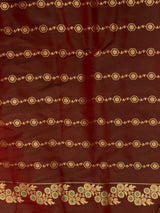 Maroon Pure mashru Satin Banarasi silk saree - PRAZ13