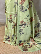 Pastal Green Pure Soft Tissue silksaree - PBRRUPF