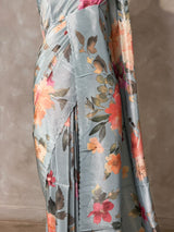 Pastal Blue Pure Soft Tissue silksaree - PBRRUPD