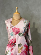 Pastal pink Pure Soft Tissue silksaree - PBRRUPA