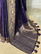 Dark blue Viscose Silk Saree - PBRATH8