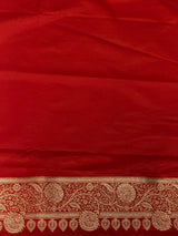 Peach and Red Banarasi mashru katan silk saree - PRAZ9C