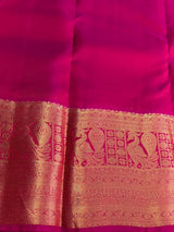 Green and Rani pink Pure Vintage Kanchipuram Silk saree - PPUREN19