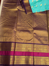 Blue and Purple Semi Kanchipuram Silk Saree PSSRN43