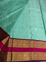 Blue and Purple Semi Kanchipuram Silk Saree PSSRN43
