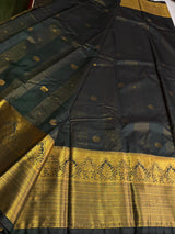 Green and Gold Semi Kanchipuram Silk Saree PSSRN44