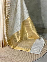 Offwhite and gold chanderi silk cotton saree -MPS47D