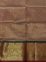 Offwhite and Maroon chanderi silk cotton saree -MPS47B
