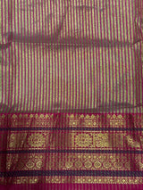 Offwhite and Pink chanderi silk cotton saree -MPS47A