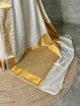 Offwhite chanderi silk cotton saree -MPS47