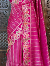 Rani pink pure katan Banarasi silk saree - PBRKATAN8