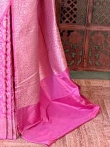 Pink pure katan Banarasi silk saree - PBRKATAN4