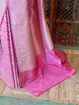 Pink pure katan Banarasi silk saree - PBRKATAN4