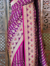 Deep wine pure katan Banarasi silk saree - PBRKATAN6