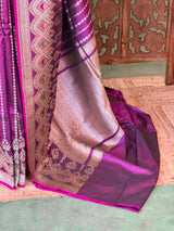 Deep wine pure katan Banarasi silk saree - PBRKATAN6