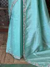 Pastal Blue Raw Silk Saree - PBRRAW