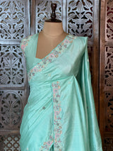 Pastal Blue Raw Silk Saree - PBRRAW