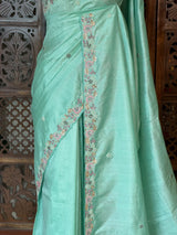 Pastal Blue Raw Silk Saree - PBRRAW