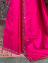 Rani Pink Pure Raw Silk Saree - PBRRAW2