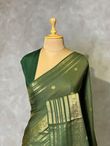 Green Viscose Tissue Silk Saree - PBRATH9