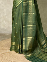 Green Viscose Tissue Silk Saree - PBRATH9