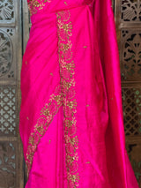 Rani pink Pure Raw Silk Saree - PBRRAW5