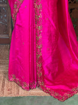 Rani pink Pure Raw Silk Saree - PBRRAW5