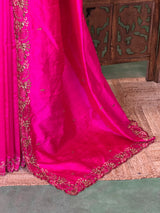 Rani pink Pure Raw Silk Saree - PBRRAW5