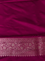 Magenta pure satin Banarasi silk saree - PRAZ8F