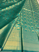 Peacock green Tissue Kanchipuram saree- PBRIDEK20D