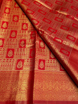 Red Tissue Kanchipuram saree- PBRIDEK20