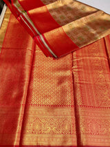 Red Tissue Kanchipuram saree- PBRIDEK22