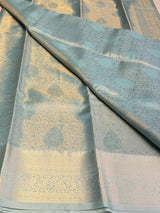 Pastal Blue Tissue Kanchipuram saree- PBRIDEK23D