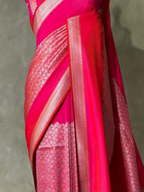 Rani Pink katan Banarasi silk saree - PRAZ9D