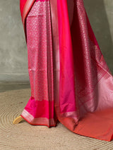 Rani Pink katan Banarasi silk saree - PRAZ9D
