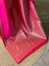 Rani Pink katan Banarasi silk saree - PRAZ9D