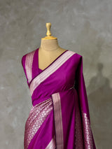 Purple katan Banarasi silk saree - PRAZ9