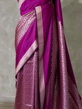 Purple katan Banarasi silk saree - PRAZ9