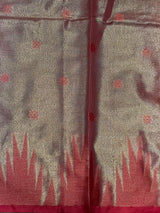 Gold and Peach tissue banarasi Saree - PFAZ26