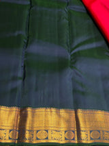 Rani Pink and Peacock blue Pure Vintage Kanchipuram Silk saree - PPUREN33