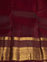 Olive Green and Maroon Pure Vintage Kanchipuram Silk saree - PPUREN35