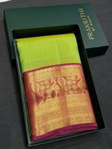 Green and rani pink Pure Vintage Kanchipuram Silk saree - PPUREN37