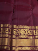 Yellow and Maroon Pure Vintage Kanchipuram Silk saree - PPUREN38