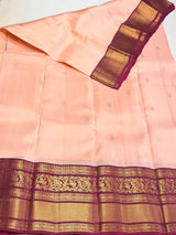 Pink and Maroon Pure Vintage Kanchipuram Silk saree - PPUREN39