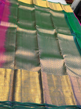 Purple and peacock blue Pure Vintage Kanchipuram Silk saree - PPUREN44