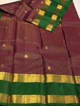 Purple and Green Pure Vintage Kanchipuram Silk saree - PPUREN47