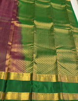 Purple and Green Pure Vintage Kanchipuram Silk saree - PPUREN47